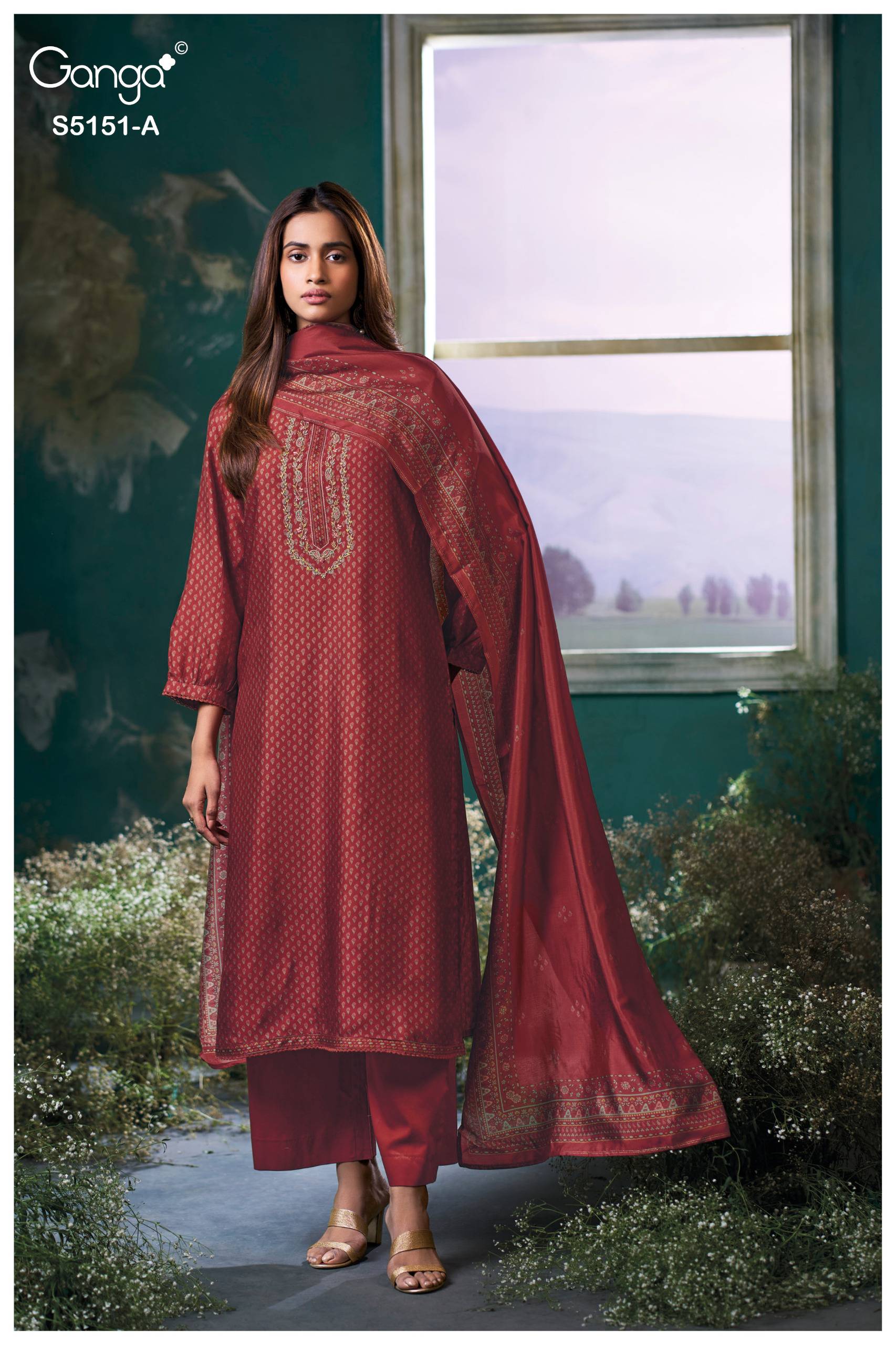 CHERIKA 5151 SERIES BY GANGA FASHION Beautiful Colourful PURE BEMBERG SILK Dresses At Wholesale Price